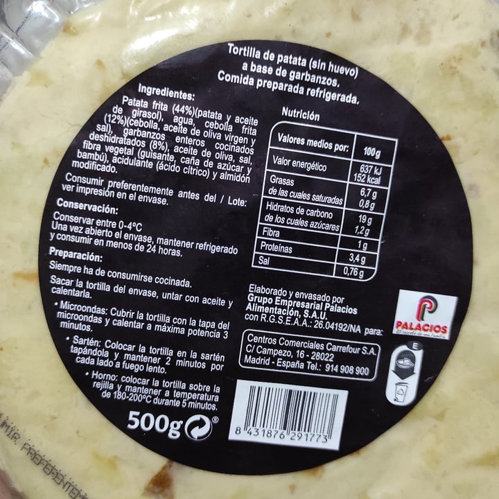 photo of Carrefour  Tortilla De Garbanzo Con Cebolla shared by @saruchi on  13 Jan 2022 - review