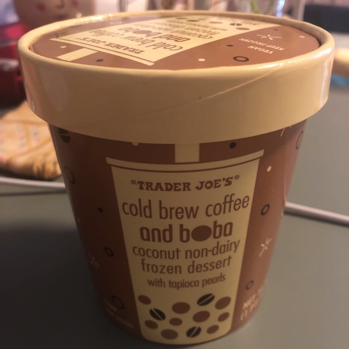 review photo of Trader Joe's Cold Brew Coffee and Boba Non-Dairy Frozen Dessert shared by @myhappyveganlife on 18 Jul 2021 - review
