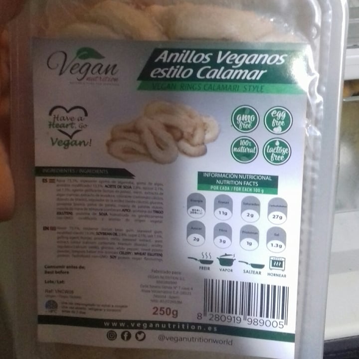 photo of Vegan Nutrition Vegan Calamari/Estilo Calamares shared by @esquizofredy on  26 Dec 2020 - review