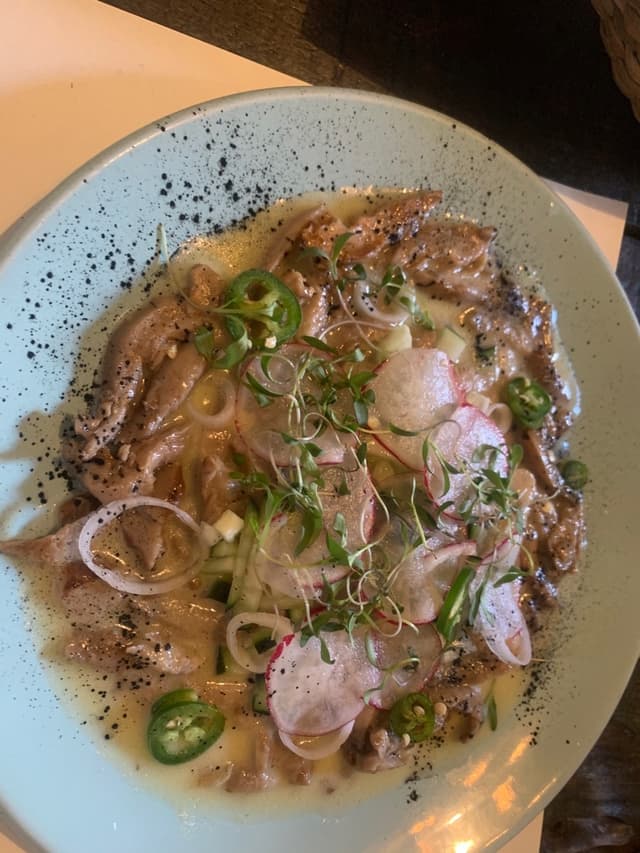 Foto del piatto “Aguachile de setas”