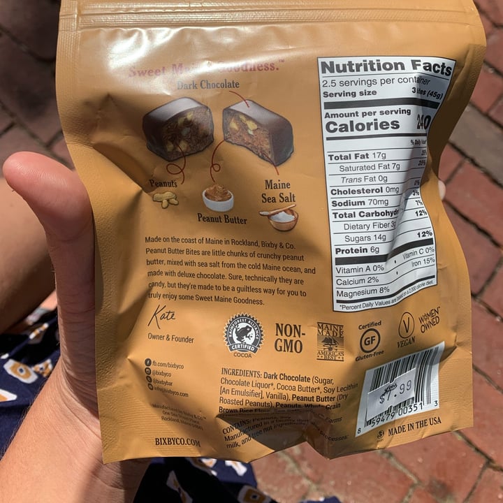 photo of Bixby & co Crunchy Peanut Butter Maine Sea Salt Bites shared by @gingeronearth on  20 Aug 2022 - review