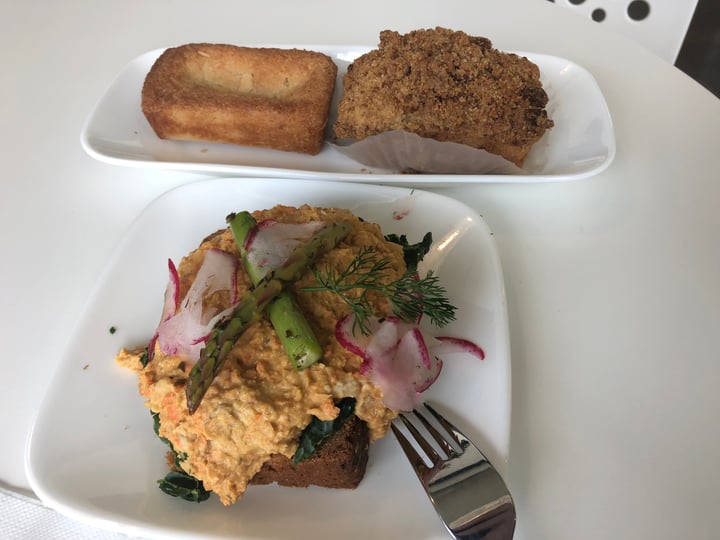 photo of Carina's Bakery Laag salad smorgas, almond cake, coffee cake shared by @ericaveg on  11 Apr 2018 - review