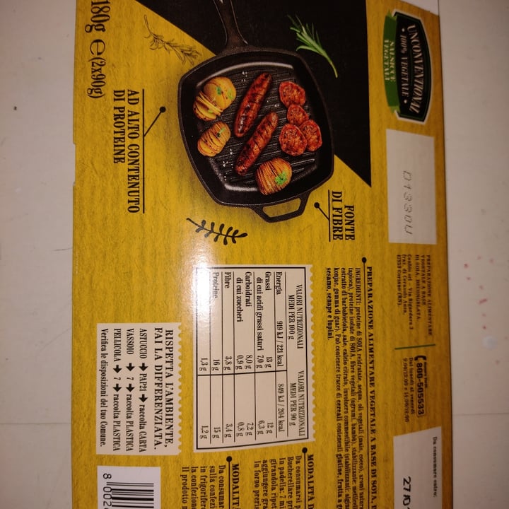 review photo of Unconventional Salsicce Vegetali - Sausages shared by @mausci82 on 25 Jan 2022 - review