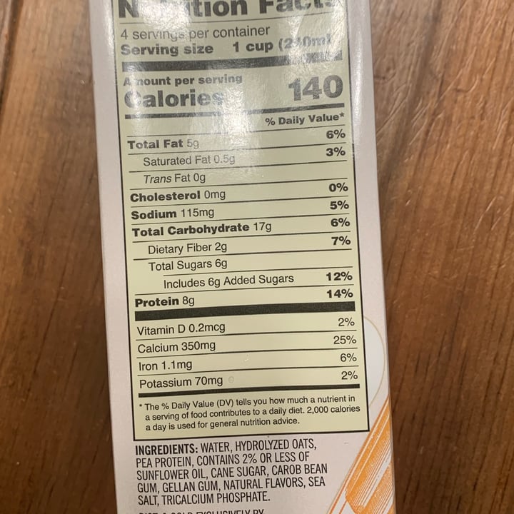 photo of Trader Joe's oat beverage with pea protein shared by @roserose on  17 Dec 2022 - review