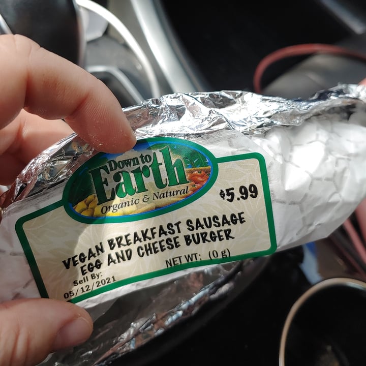 photo of Down to Earth Organic & Natural- Kailua Sausage Egg and Cheese Breakfast Sandwich shared by @beachbummum on  11 May 2021 - review