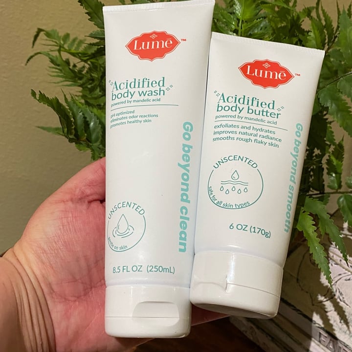 photo of Lume Unscented Acidified Body Wash and Body Butter shared by @socalkitties on  30 May 2022 - review