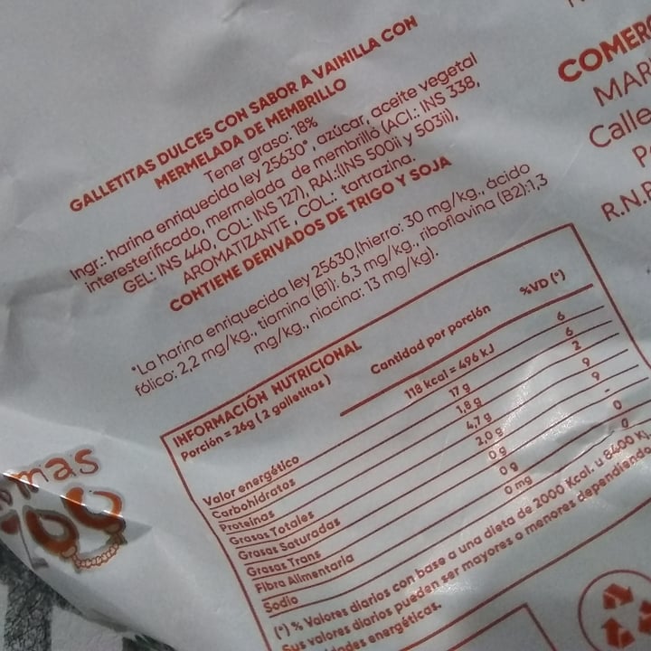 review photo of Un Rincón Vegano Pepas Galletitas Dulces con Sabor a Vainilla con Mermelada de Membrillo shared by @tefiesber on 19 Aug 2020 - review