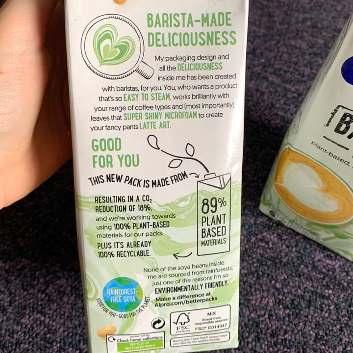 photo of Alpro Barista Soya shared by @vegpledge on  16 Mar 2022 - review