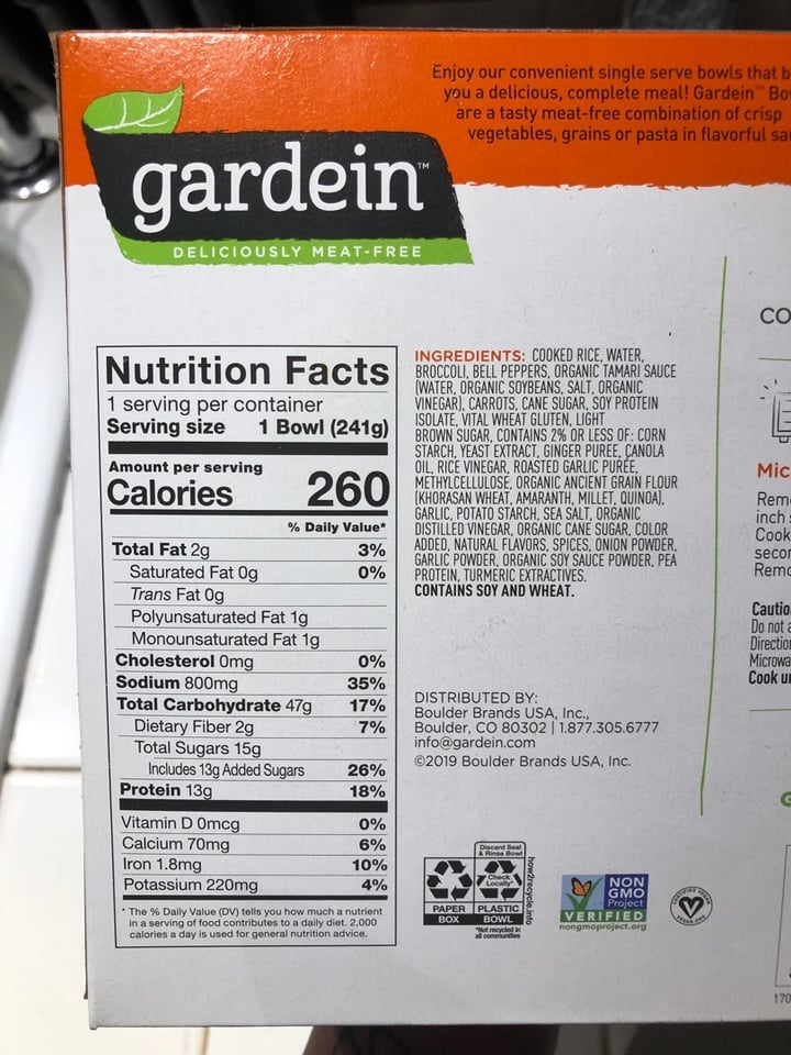 photo of Gardein Teriyaki Chick’n Bowl shared by @jadacarlo on  25 Jan 2020 - review