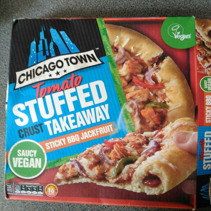 photo of Chicago Town Tomato Stuffed Crust Takeaway Sticky Bbq Jackfruit Pizza shared by @carolwrightmilne on  02 May 2020 - review