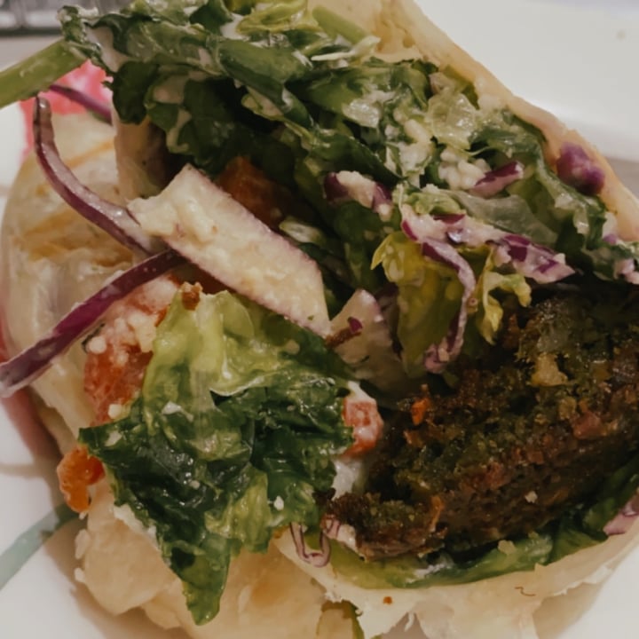 review photo of The Roots Salad Bar Mediterranean Bowl (wrap) shared by @andreaap on 07 Jul 2021 - review