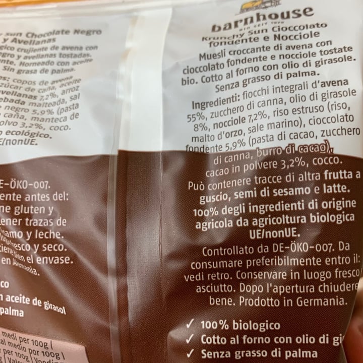 photo of Barnhouse Krunchy Sun Cioccolato Fondente Nero shared by @aleglass on  27 Sep 2020 - review