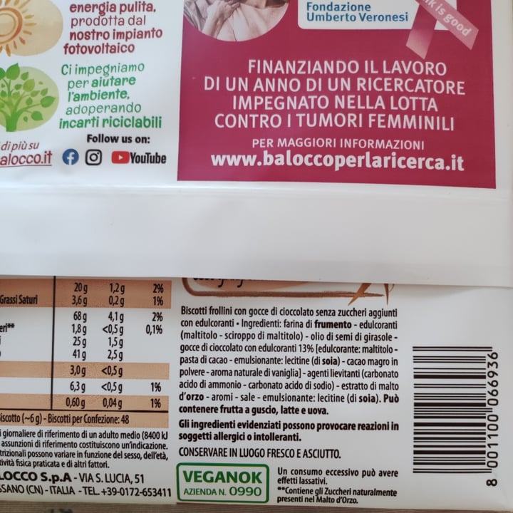 photo of Balocco Balocco Biscotti Con Gocce Di Cioccolato shared by @dontinella on  08 Apr 2022 - review