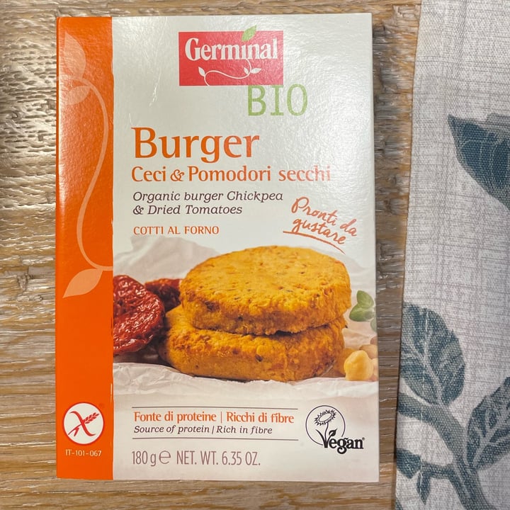 review photo of Germinal Bio Burger Ceci e Pomodori Secchi shared by @hazelrose16 on 08 Dec 2022 - review