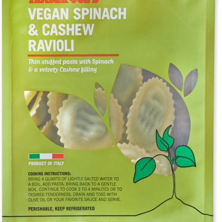 photo of Trader Joe's Vegan Spinach & Cashew Ravioli shared by @plantcircles on  19 Oct 2022 - review