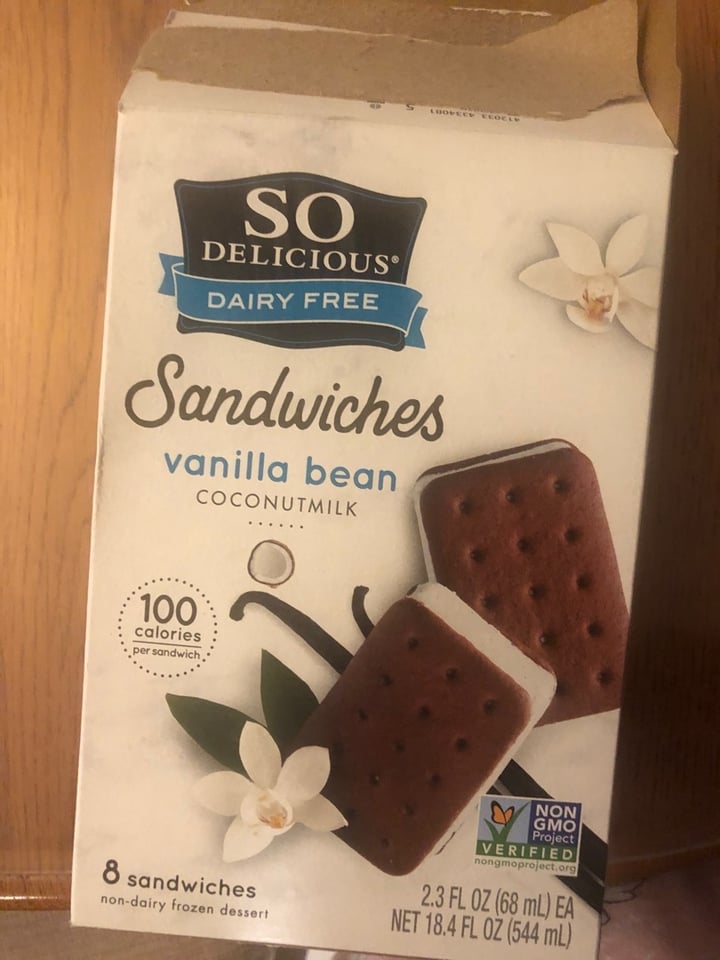 review photo of So Delicious Dairy Free Sandwiches Vanilla Bean Coconutmilk Ice Cream shared by @jfeshari on 20 Apr 2020 - review