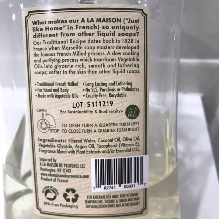 photo of A La Maison de Provence rosemary mind liquid soap shared by @dulcilne on  07 May 2022 - review