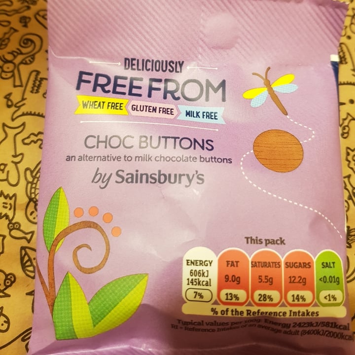 photo of Sainsbury's Sainsburys Free From Choc Buttons shared by @wildearthpatch on  09 Jun 2020 - review