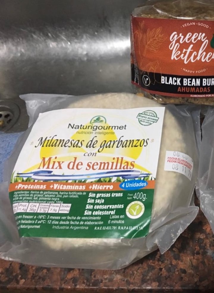 photo of Naturigourmet Milanesas de garbanzos con mix de semillas shared by @beluharringtonc on  01 Dec 2019 - review