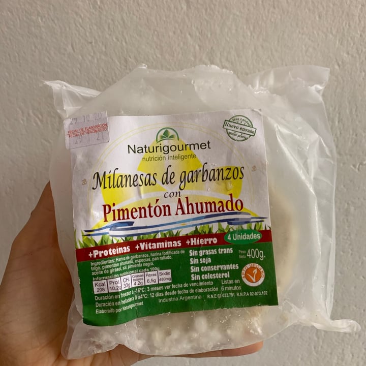 photo of Naturigourmet Milanesas de Garbanzos Con Pimentón ahumado shared by @franchudivito1 on  01 Feb 2021 - review
