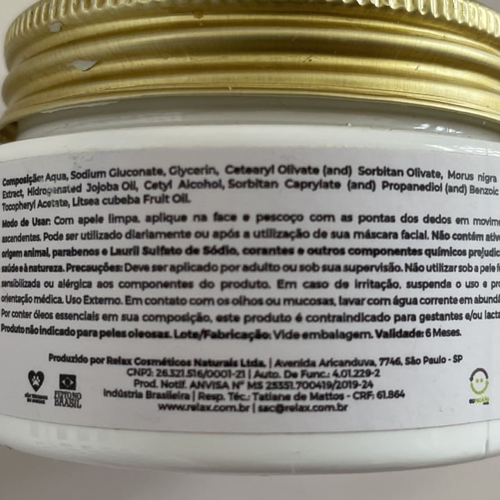 photo of Relax cosméticos Fluído Hidratante  Pós Mask - Amora preta shared by @carolinalumy on  11 May 2022 - review