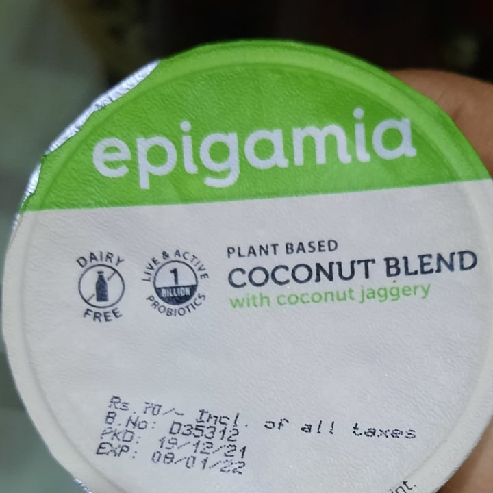photo of Epigamia Coconut milk yogurt with coconut jaggery shared by @anweshagoel on  08 Jan 2022 - review