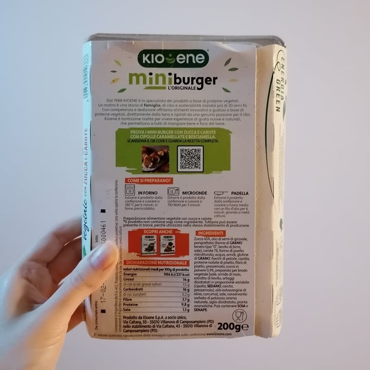 photo of Kioene Mini Burger Zucca E Carote shared by @silversp00n on  25 Jan 2022 - review