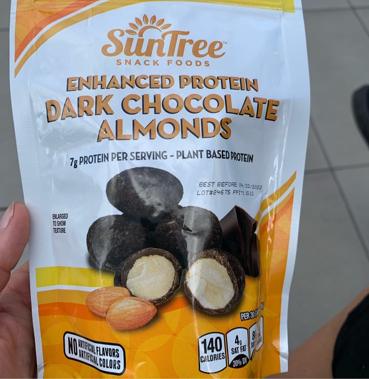 review photo of Sun Tree Snack Foods Enhanced Protein Dark Chocolate Almonds shared by @mandaly56 on 01 Apr 2022 - review