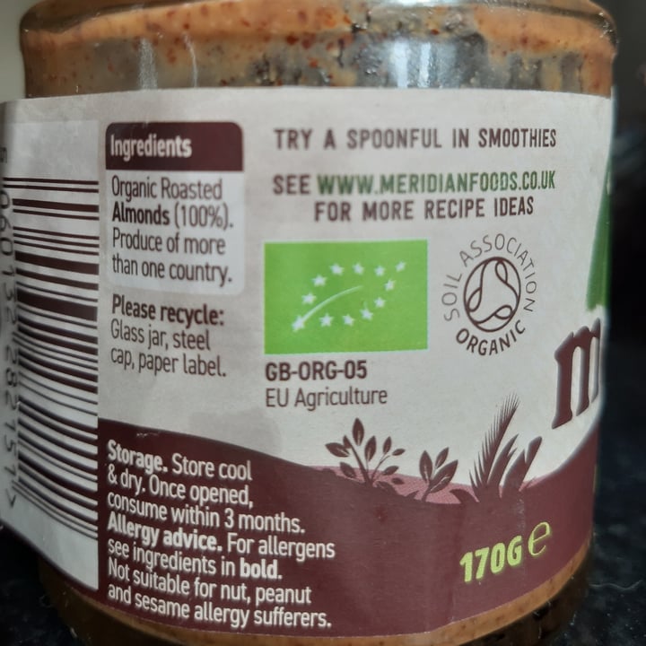 photo of Meridian Smooth Almond butter shared by @animalfriendly on  15 Nov 2022 - review