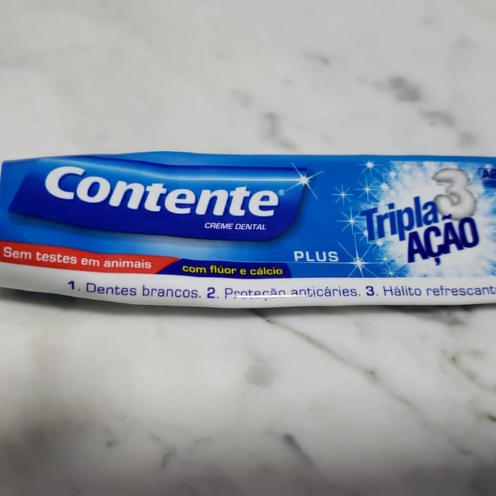 photo of Contente Creme Dental Contente Plus Tripla Ação 90g shared by @flaviacassas on  08 May 2022 - review