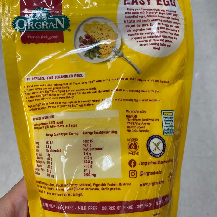 photo of Orgran Vegan Easy Egg shared by @anacacarolina on  09 Jun 2022 - review