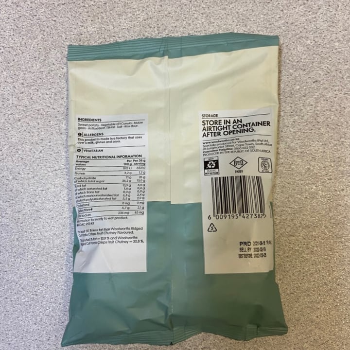 review photo of Woolworths Food Veggie Crisps Sea Salted Sweet Potato Crisps shared by @gracedocarmo on 26 Mar 2022 - review