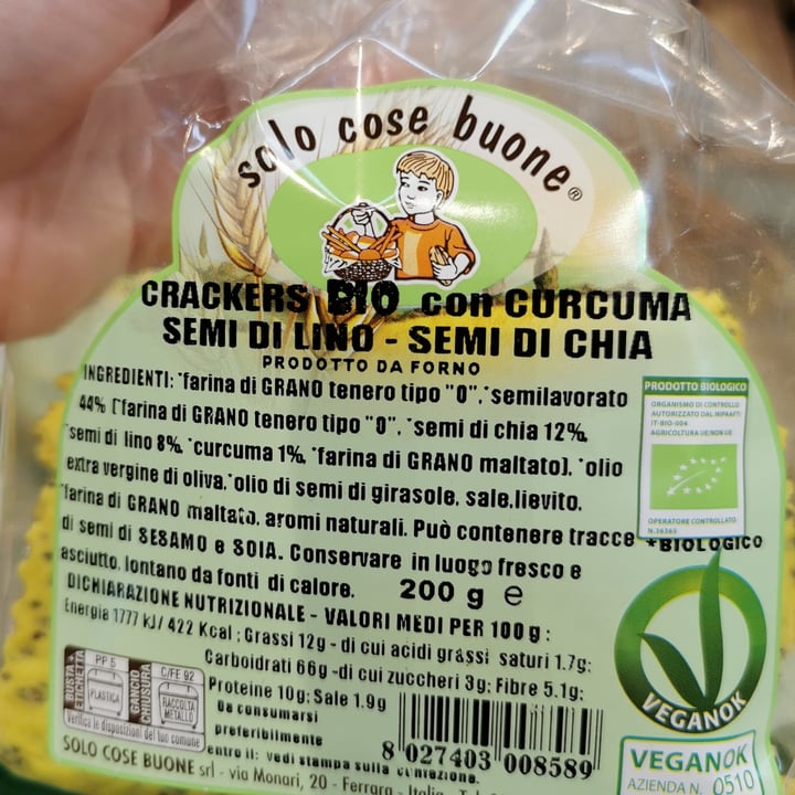 photo of Solo Cose Buone Crackers con Curcuma, Semi di Lino e di Chia shared by @soy-martina on  14 Jun 2022 - review