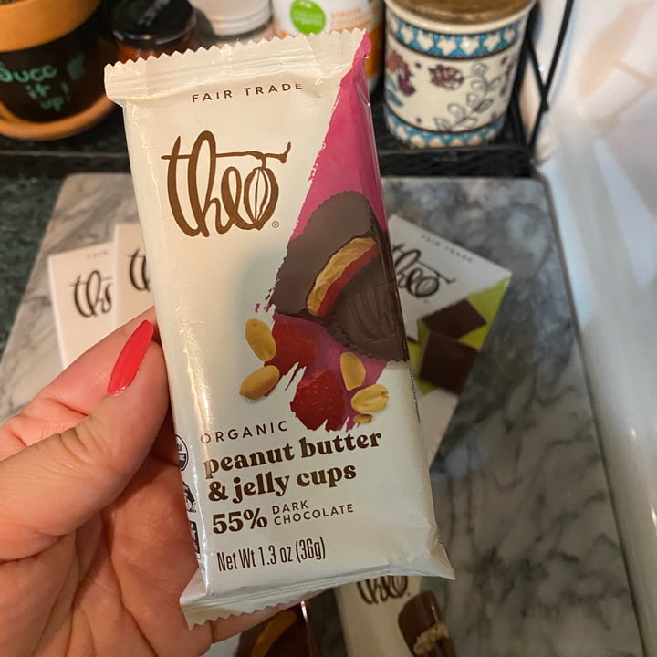 photo of Theo Chocolate Peanut Butter & Jelly Cups shared by @vegansarahmarie on  09 Nov 2020 - review