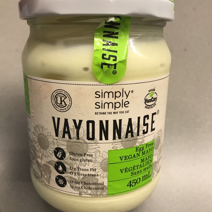 photo of Simply Simple Vayonnaise shared by @plantlove on  05 Jun 2021 - review