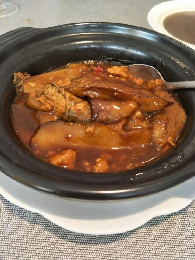 菜肴“Braised claypot eggplant”的照片