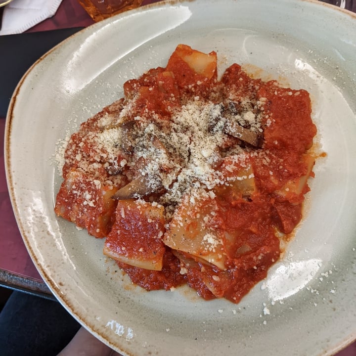 review photo of Rifugio Romano Paccheri all’amatriciana vegan shared by @sherpug on 11 Apr 2022 - review