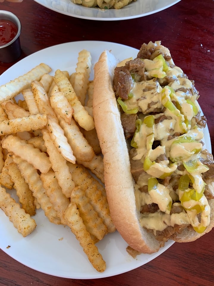 review photo of Kahiau's Bakery and Cafe Philly Cheeze With Fries shared by @theveganyogi on 05 Jan 2020 - review
