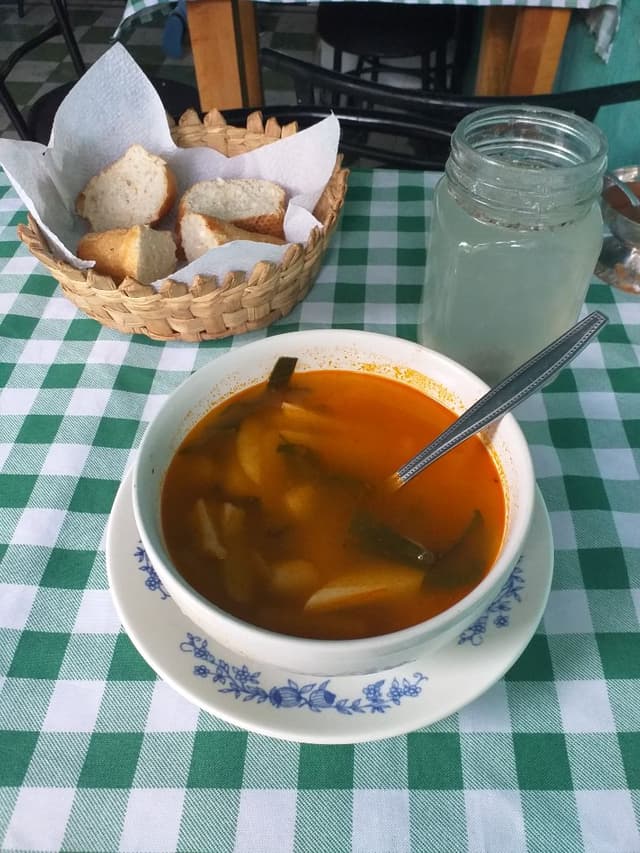 Photo of the dish “Sopa de papa y espinaca”