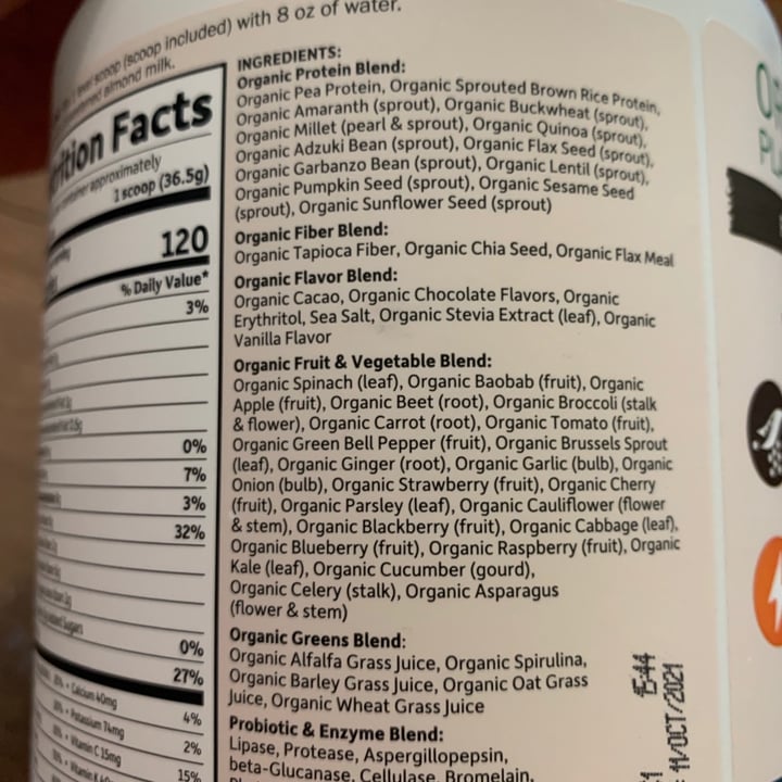 review photo of Garden of Life Organic Meal Chocolate replacement Shake shared by @inkymycat on 05 Sep 2021 - review