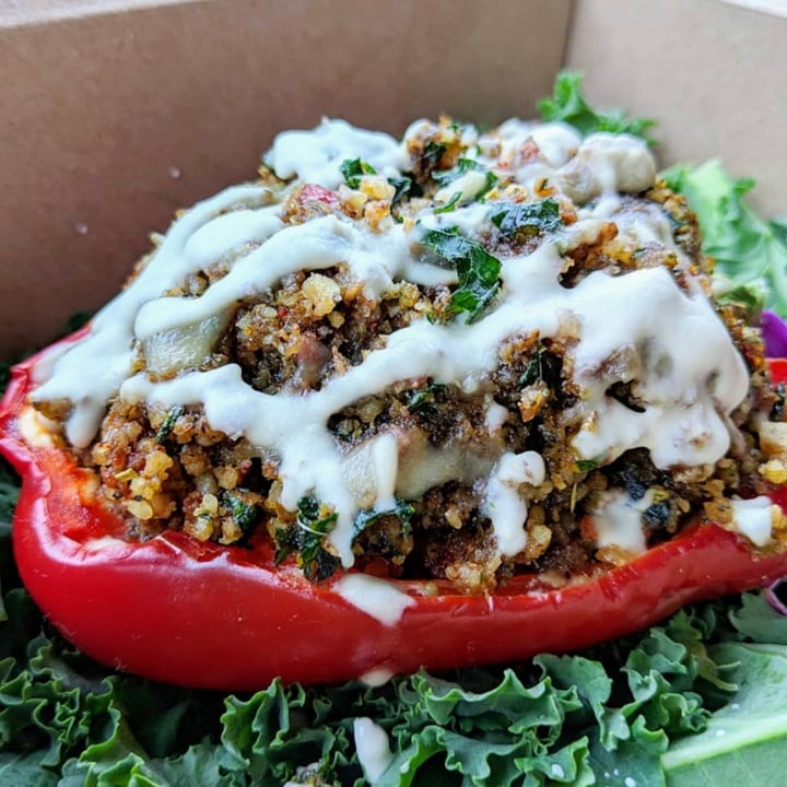 photo of Roots Café Stuffed Pepper shared by @ravenousvegan on  23 Apr 2019 - review