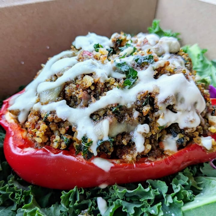 review photo of Roots Café Stuffed Pepper shared by @ravenousvegan on 23 Apr 2019 - review