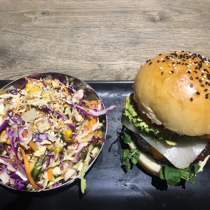 photo of Hudsons The Burger Joint (Bedfordview) The San Fran Burger With A Mushroom And Lentil Patty.  With A Vegan Coleslaw. shared by @melveegan on  24 Jun 2021 - review