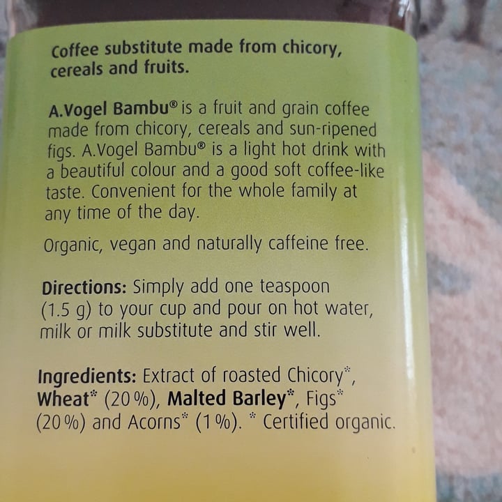 review photo of A. Vogel Bambu coffee substitute shared by @ginyandaisy on 30 Sep 2021 - review