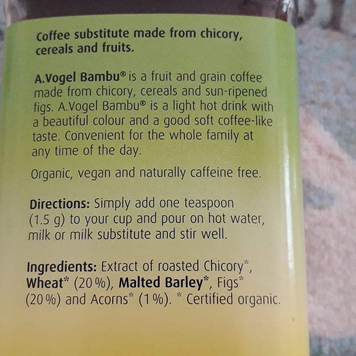 photo of A. Vogel Bambu coffee substitute shared by @ginyandaisy on  30 Sep 2021 - review