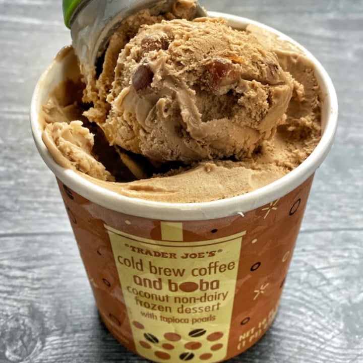 review photo of Trader Joe's Cold Brew Coffee and Boba Non-Dairy Frozen Dessert shared by @emannion on 28 Jan 2022 - review