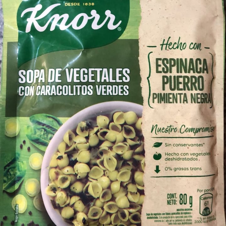 photo of Knorr Sopa de vegetales con Caracolitos verdes shared by @guillenuez on  03 May 2022 - review