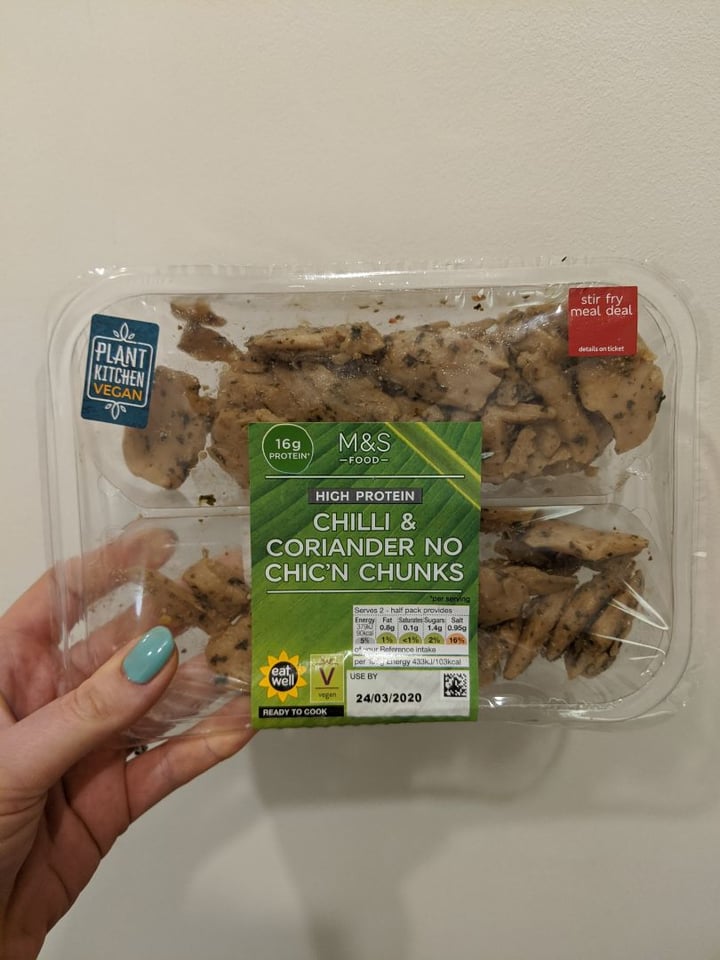 photo of Plant Kitchen (M&S) Chilli & Coriander No Chic'n Chunks shared by @emmaww on  19 Mar 2020 - review