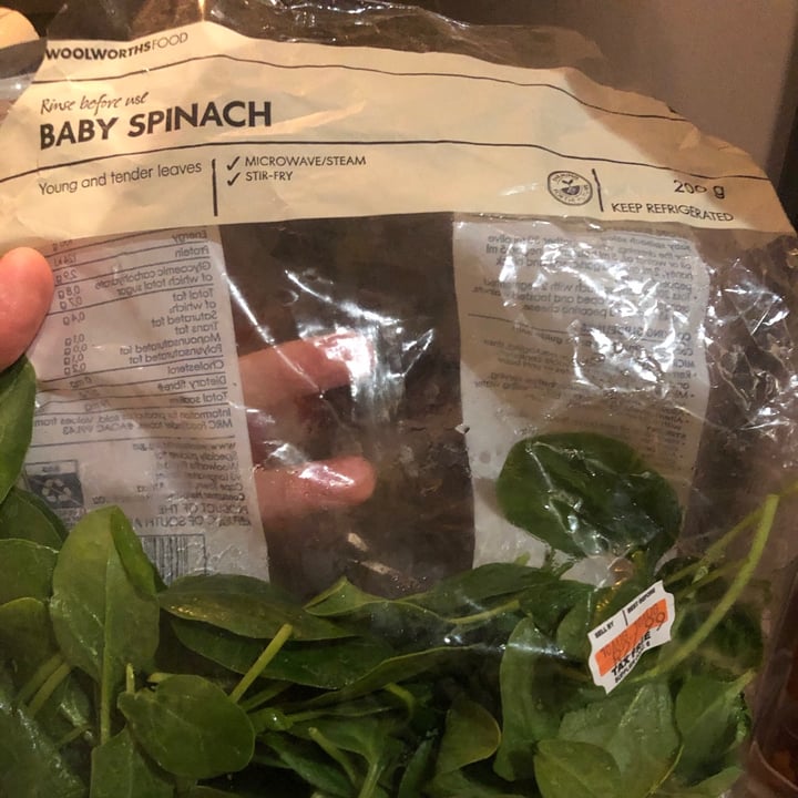 photo of Woolworths Food Baby leaf spinach shared by @leighclare29 on  13 Aug 2020 - review