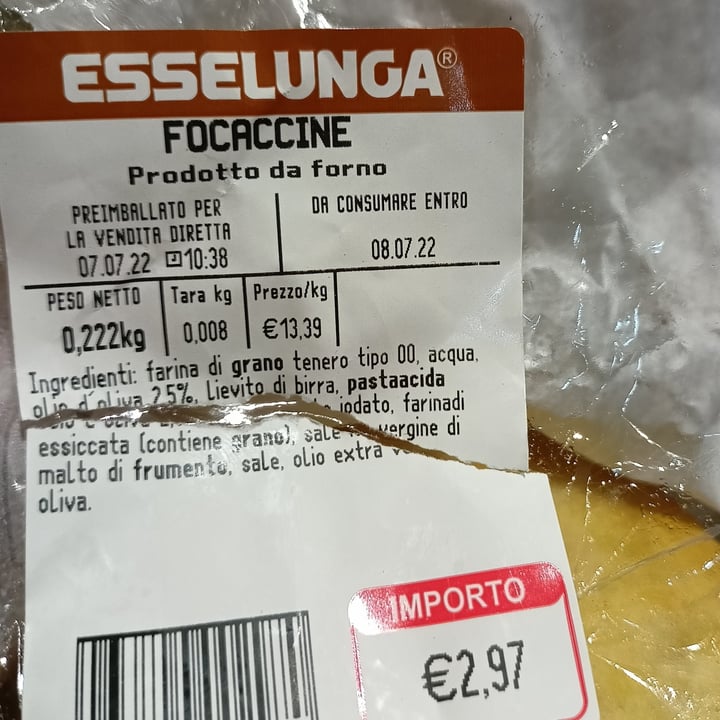 photo of  Esselunga Focaccine shared by @marinasacco on  10 Jul 2022 - review